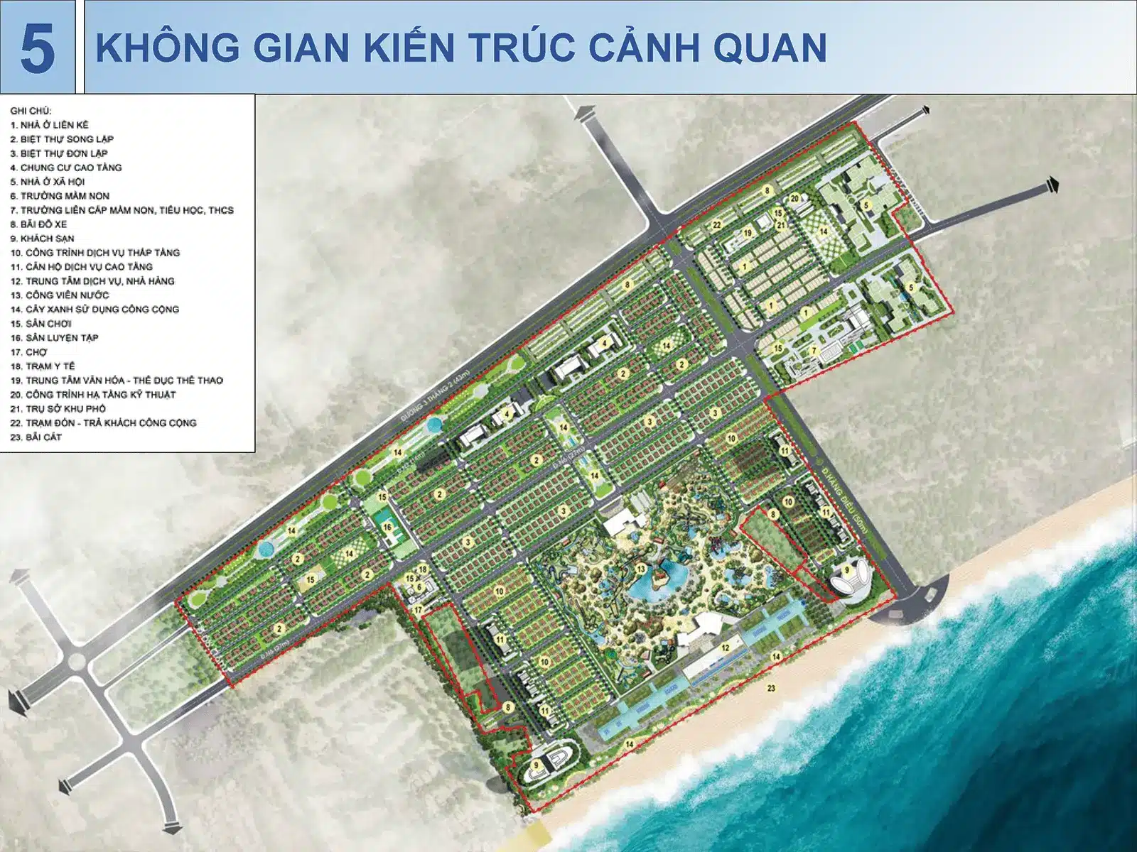 Bản đồ quy hoạch chi tiết dự án khu đô thị Sun Group Vũng Tàu với vị trí đắc địa ngay mặt biển.