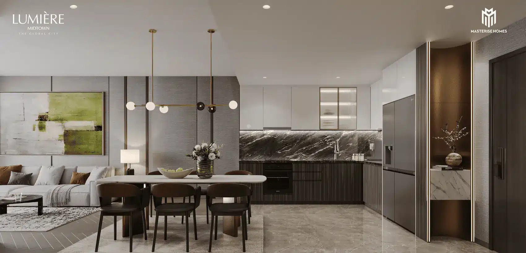 Không gian sống tinh tế và hiện đại tại LUMIÈRE Midtown, kết hợp hoàn hảo giữa kiến trúc sang trọng và tiện ích đẳng cấp.