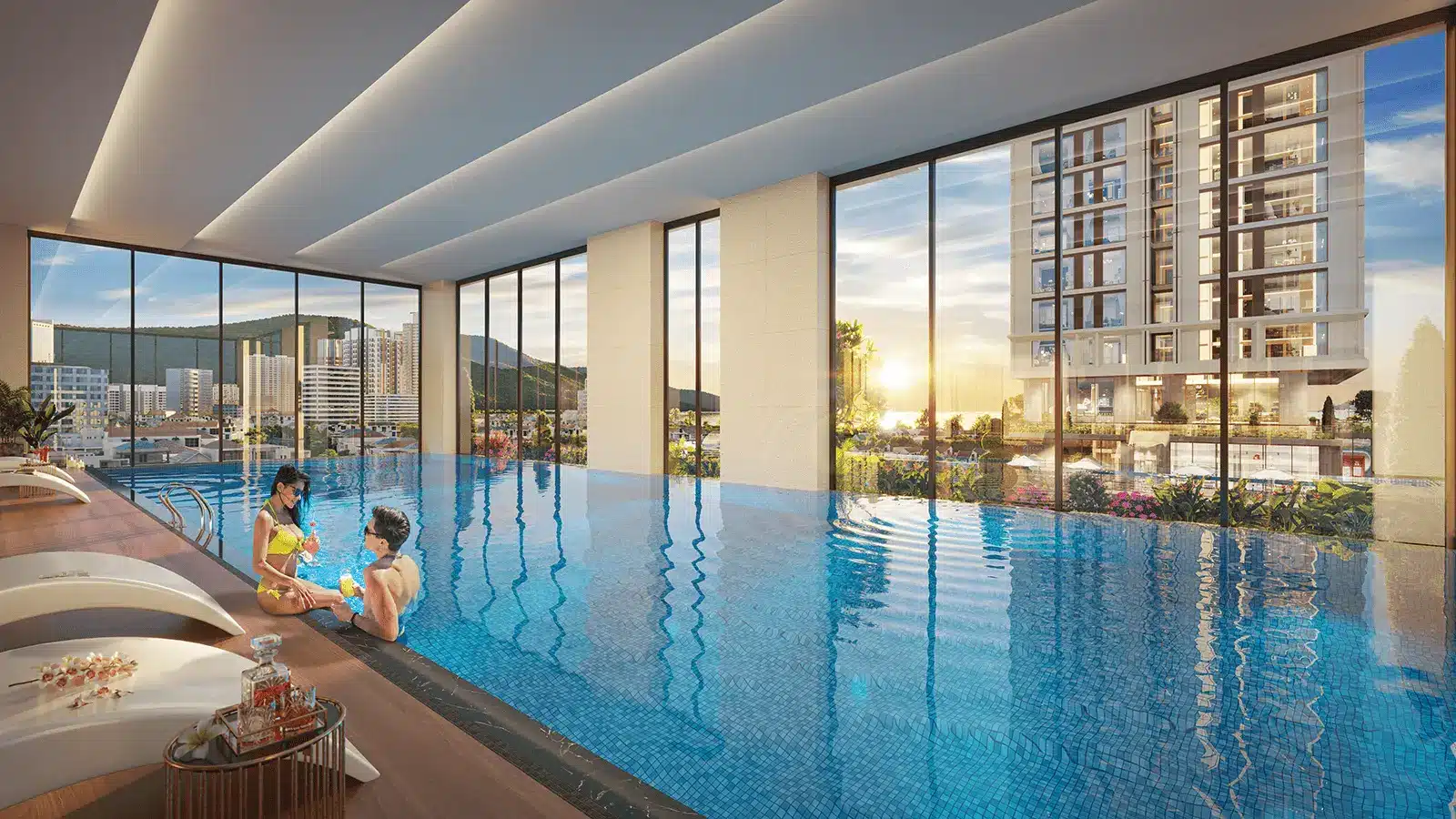 Tiện ích 5 sao tại Sun Costa Residences Đà Nẵng với bể bơi bốn mùa và view biển tuyệt đẹp.