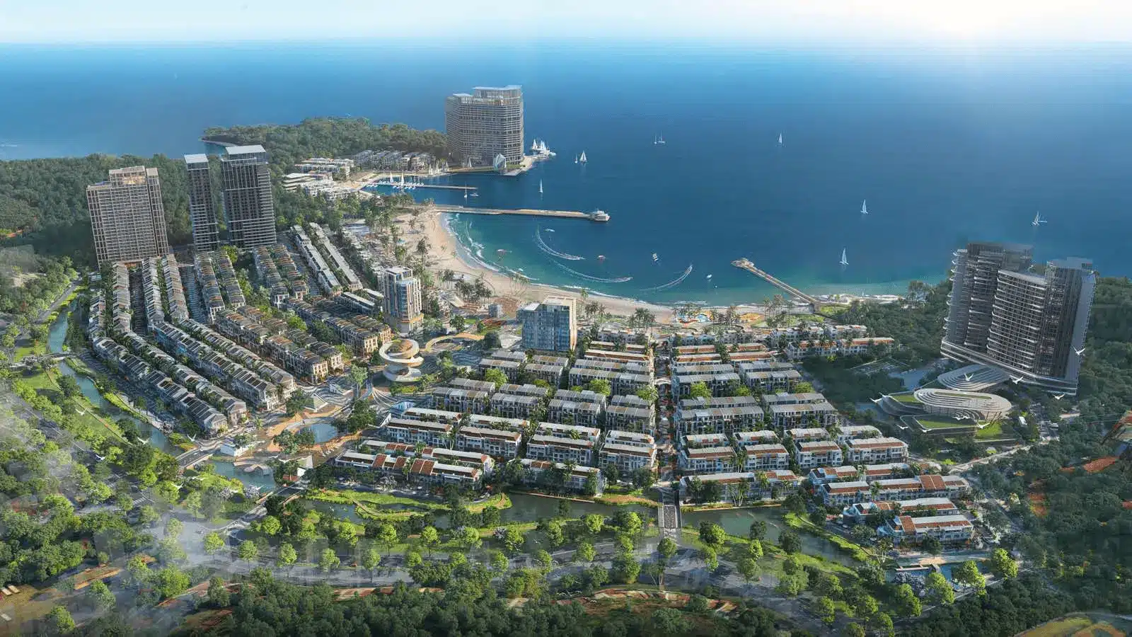 Toàn cảnh dự án Xanh Island Cát Bà với các tiện ích đẳng cấp và kiến trúc độc đáo.