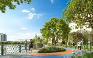 Không gian sống xanh mát tại Vinhomes Green City mang lại cuộc sống trọn vẹn, hòa mình vào thiên nhiên.